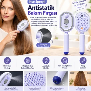 Spreyli Elektrikli Saç Tarağı